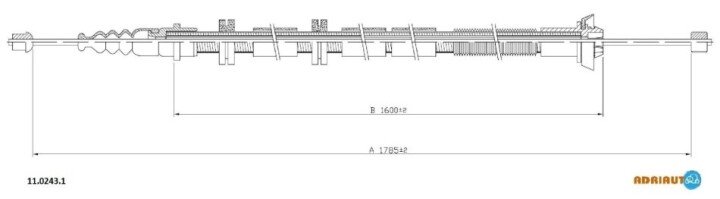 Fiat трос ручного тормоза bravo ii ADRIAUTO 11.0243.1 (фото 1)