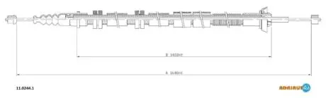 Трос тормозной зад. пров. fiat bravo -14 ADRIAUTO 11.0244.1