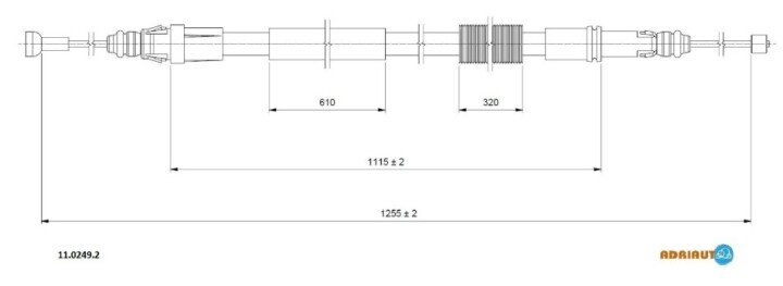 Citroen трос ручного гальма прав.jumpy,fiat scudo,peugeot 07- ADRIAUTO 11.0249.2 (фото 1)