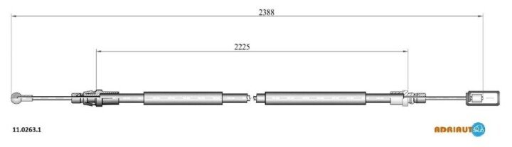Трос остановочных тормозов ADRIAUTO 1102631 (фото 1)