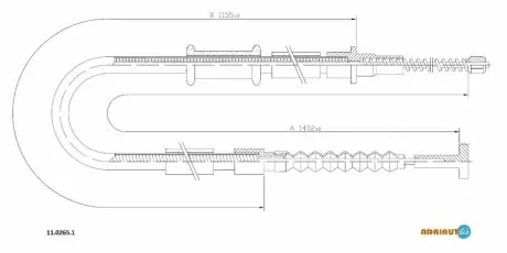 Fiat трос ручного тормоза palio 96-, albea ADRIAUTO 11.0265.1