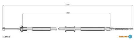 Трос стояночного тормоза задний (1550мм-1300мм) FIAT IDEA, LANCIA MUSA 1.2-1.8 12.03- ADRIAUTO 1102661