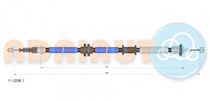 Трос, стоянкове гальмо ADRIAUTO 11.0286.1 (фото 1)