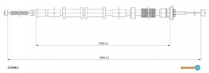 Fiat трос ручн.гальма punt 05- прав. ADRIAUTO 11.0296.1 (фото 1)