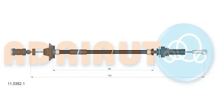 Трос газа fiat ducato diesel 2.5 94- ADRIAUTO 1103621 (фото 1)
