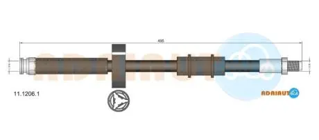 Fiat шланг тормозной передний ducato 94- (без abs) ADRIAUTO 11.1206.1