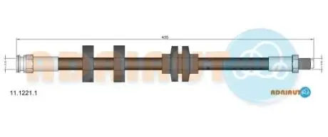 Fiat шланг тормозной пер. stilo, bravo 01- ADRIAUTO 11.1221.1