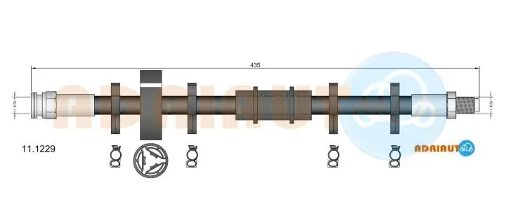 Fiat тормозной шланг передний,uno 83-85 ADRIAUTO 11.1229 (фото 1)