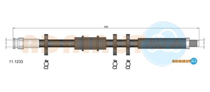 Fiat шланг гальмо. пер.ducato 85, citroen c25, peugeot j5 ADRIAUTO 11.1233 (фото 1)