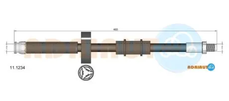 Fiat тормозной шланг передний (короткий) ducato 94- ADRIAUTO 11.1234