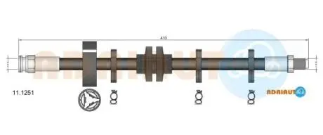 Fiat торм.шланг передний.tempra,tipo,lancia dedra,delta ADRIAUTO 11.1251