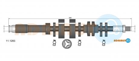 Fiat шланг тормозной пер. лев.punto -99 ADRIAUTO 11.1283 (фото 1)