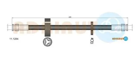 Fiat шланг гальмівний задній bravo 1.8,2.0 95- ADRIAUTO 11.1284