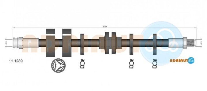 Fiat шланг тормозной пер.brava,bravo -01 ADRIAUTO 11.1289 (фото 1)