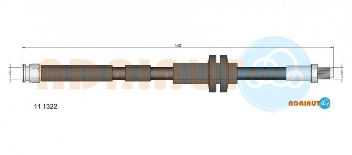 Fiat шланг гальмівний передн.punto 99- ADRIAUTO 11.1322 (фото 1)