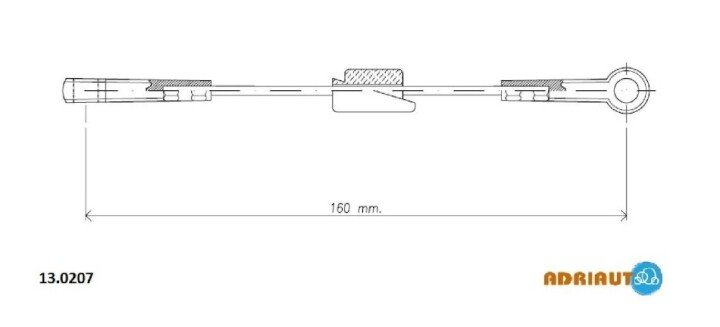 Ford трос ручного тормоза escort,orion 80-84 158 ADRIAUTO 13.0207 (фото 1)