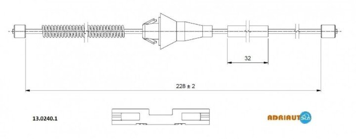 Ford трос ручн.тормоза focus 05- бараб. ADRIAUTO 13.0240.1 (фото 1)