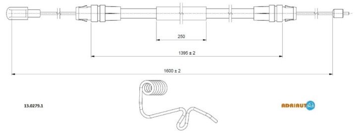 Трос, стоянковий гальмо ADRIAUTO 13.0279.1 (фото 1)
