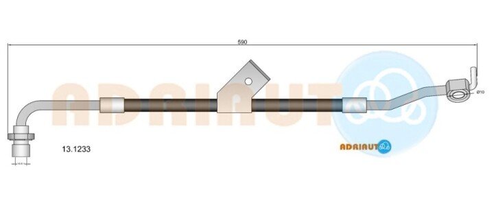 Ford шланг гальмівний передній лівий transit 86- ADRIAUTO 13.1233 (фото 1)