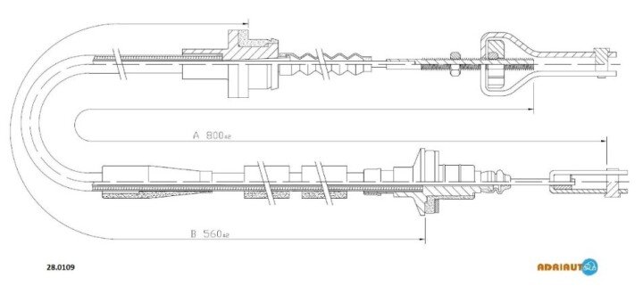 Трос, управление сцеплением ADRIAUTO 28.0109 (фото 1)
