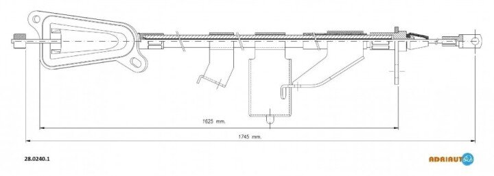 Трос тормозной nissan x-trail (t30) all lh03- ADRIAUTO 2802401 (фото 1)