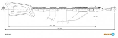 Трос гальмівний nissan x-trail (t30) all rh03- ADRIAUTO 2802411