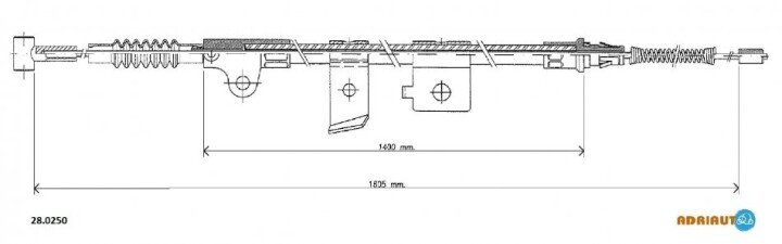 Трос, стоянкове гальмо ADRIAUTO 28.0250 (фото 1)