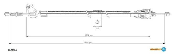 Nissan трос ручного тормоза прав. 1670/1525 мм juke 10- ADRIAUTO 28.0270.1 (фото 1)