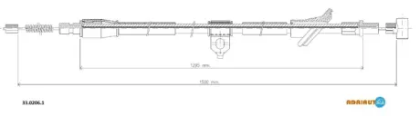 Трос гальма стоянки заднього opel agila, suzuki ignis i, wagon r+ 1.0-1.5 05.00- ADRIAUTO 3302061