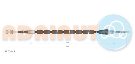 Opel трос ручного тормоза лев. frontera –98. ADRIAUTO 33.0244.1