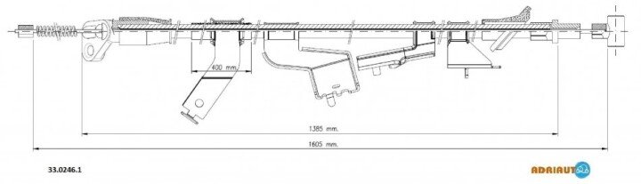 Opel трос ручного гальма лев. agila 08-, suzuki splash 08- ADRIAUTO 33.0246.1 (фото 1)