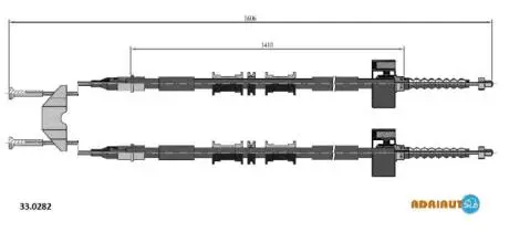 Opel трос ручного тормоза задн. (диск) astra g 00- ADRIAUTO 33.0282