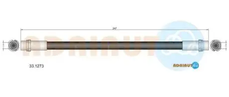 Opel шланг гальм.задн.astra g 98-, zafira 99-,combo 01- ADRIAUTO 33.1273