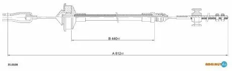 Peugeot трос сцепления 505 все 81- ADRIAUTO 35.0108