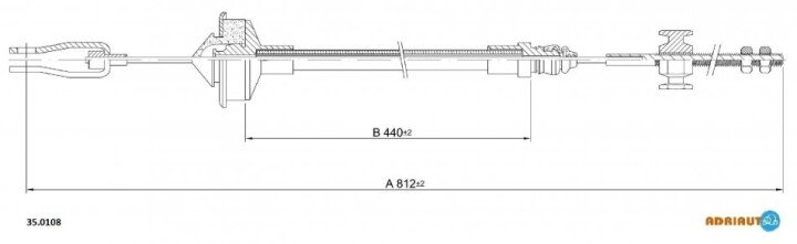 Peugeot трос сцепления 505 все 81- ADRIAUTO 35.0108 (фото 1)