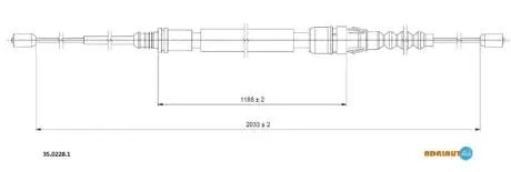Тросик, cтояночный тормоз ADRIAUTO 35.0228.1