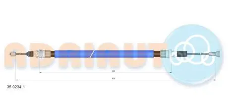 Трос ручного тормоза лев./пр. peugeot 3008, citroen c4 ii ADRIAUTO 35.0234.1