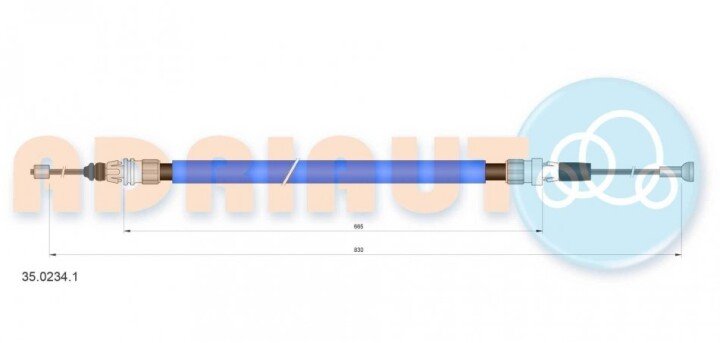 Трос ручного тормоза лев./пр. peugeot 3008, citroen c4 ii ADRIAUTO 35.0234.1 (фото 1)