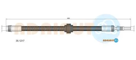 Peugeot шланг тормозной передний 405 92- ADRIAUTO 35.1217