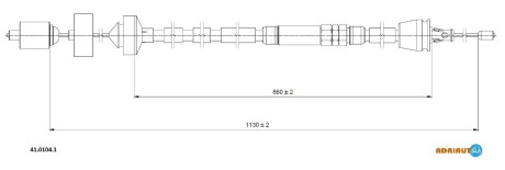 Трос, управління зчепленням ADRIAUTO 41.0104.1