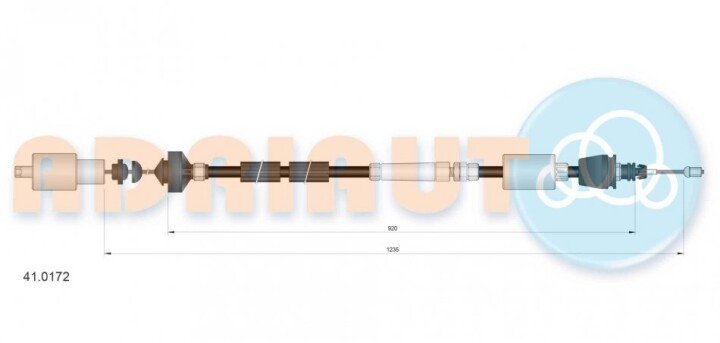 Renault трос зчеплення safrane всі 11/92- (1293/907) ADRIAUTO 41.0172 (фото 1)
