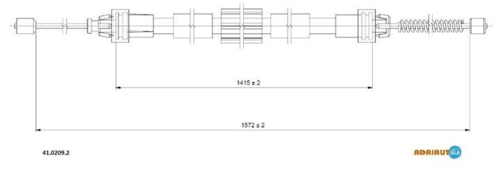 Renault трос ручного гальма задн. пров. clio iii, modus/grand modus ADRIAUTO 41.0209.2 (фото 1)