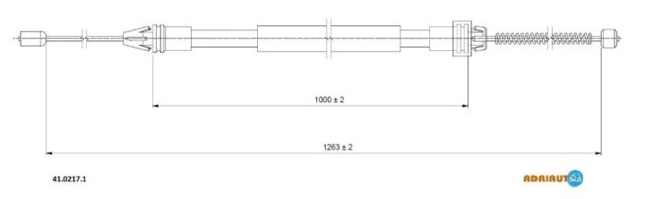 Renault трос ручного гальма задн. лев. (бараб.) clio 98- ADRIAUTO 41.0217.1 (фото 1)