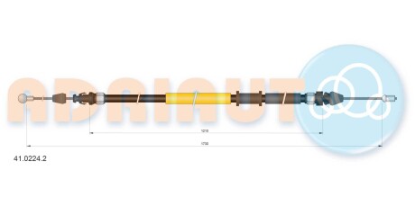 Renault трос ручного гальма зад. прав./лев. master 2,3 10- (1730mm) ADRIAUTO 41.0224.2