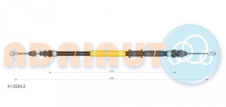 Renault трос ручного гальма зад. прав./лев. master 2,3 10- (1730mm) ADRIAUTO 41.0224.2 (фото 1)
