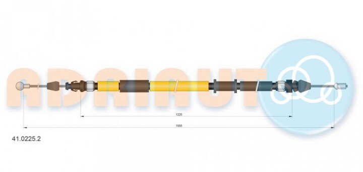 Renault трос ручного тормоза зад. прав./лев. master 2,3 10- (1555mm) ADRIAUTO 41.0225.2 (фото 1)