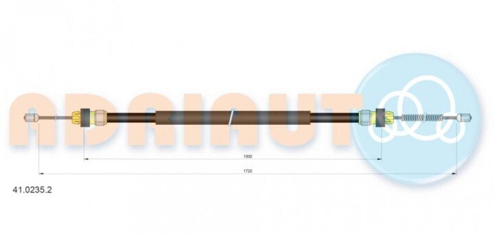 Dacia трос ручного гальма 1720/1500 мм ADRIAUTO 41.0235.2 (фото 1)
