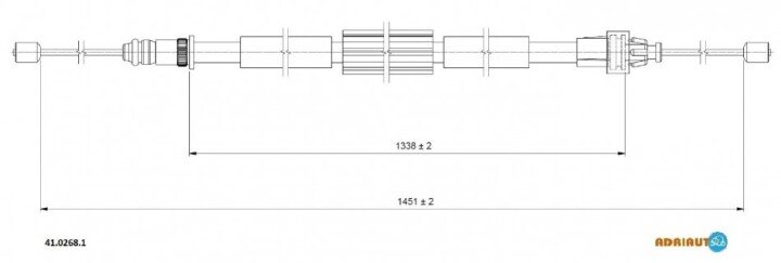 Renault трос ручного тормоза clio 05- прав. ADRIAUTO 41.0268.1 (фото 1)