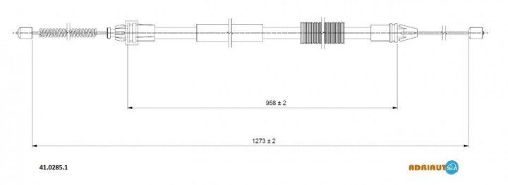 Трос ручного гальма задній лівий ADRIAUTO 41.0285.1 (фото 1)