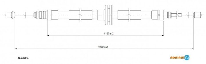 Трос ручного гальма з лев прав ADRIAUTO 41.0299.1 (фото 1)